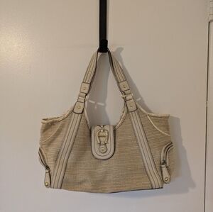 Etienne Aigne Cream Bag  Vintage Weaved Bag *FLAWED LEATHER*